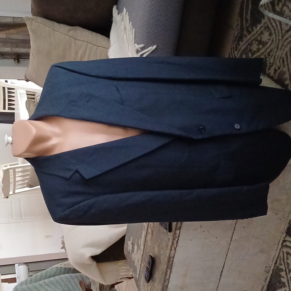 Burberry Vintage Navy Blue 100% Wool Suit Jacket 44 Burberrys - Picture 3 of 16